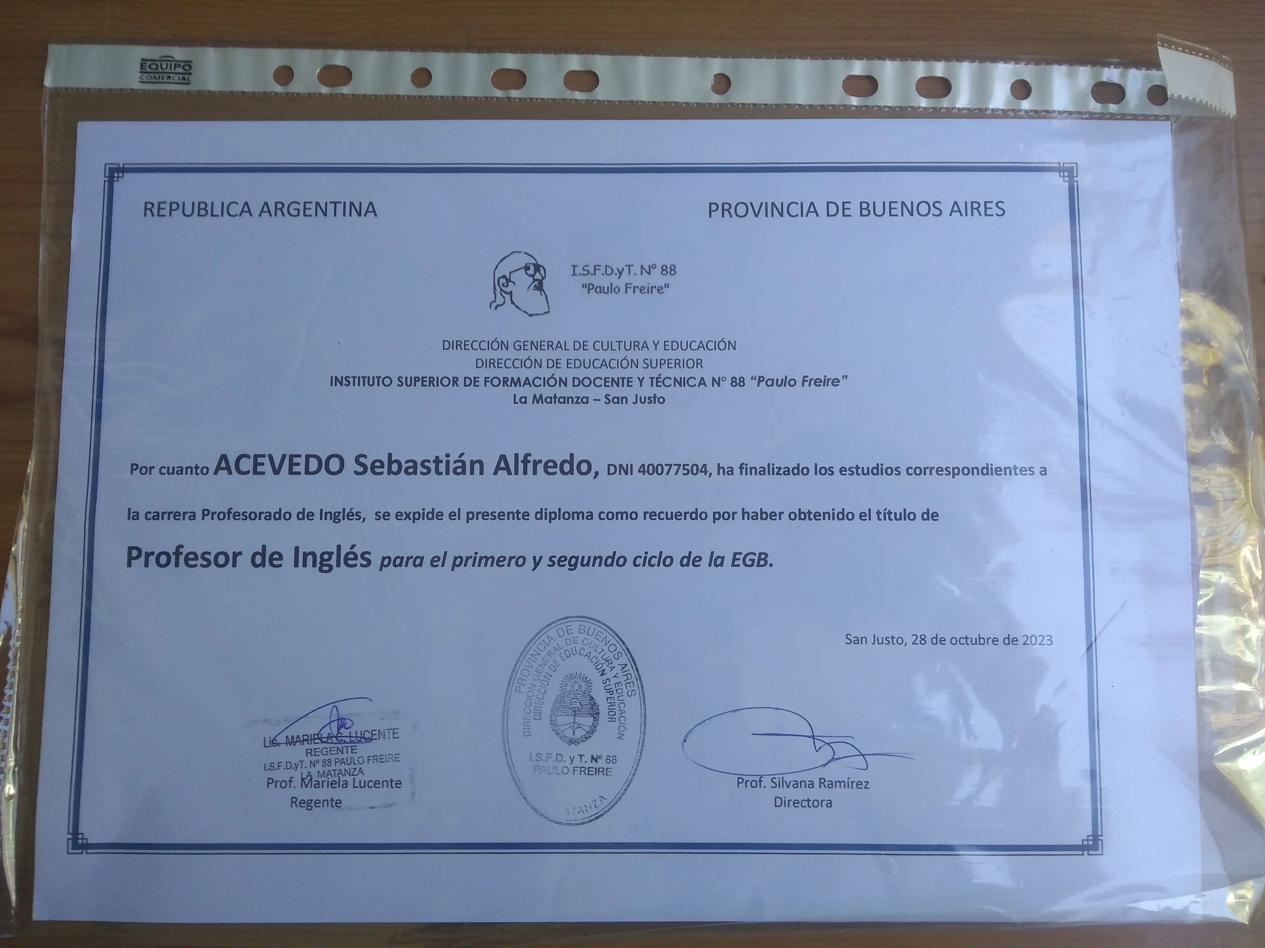 Título intermedio de Profesor de inglés para Educación Primaria